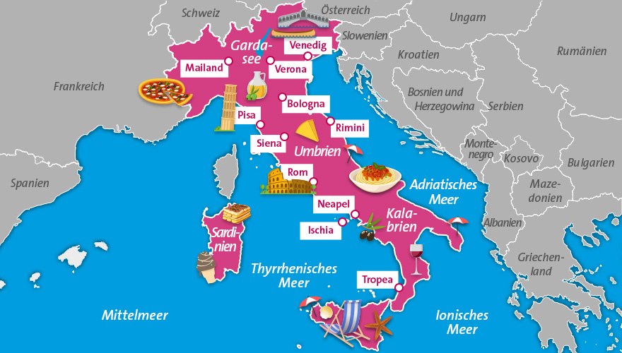 italien adria karte Urlaub An Der Italienischen Adria Unsere Reisetipps italien adria karte