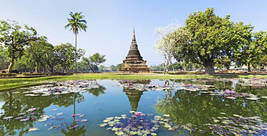 Wat Mahathat in Sukothai in Thailand