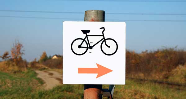 Schild mit Fahrrad