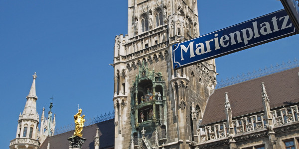 Der Marienplatz in der Innenstadt Münchens