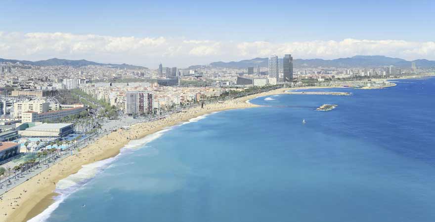 Strand in Barcelona in Spanien