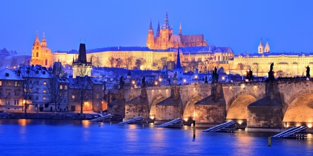 Prag in Tschechien bei Nacht