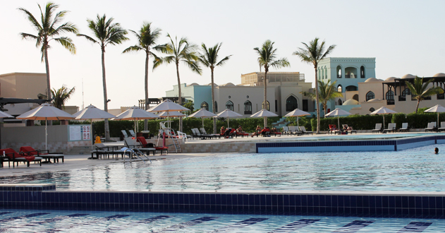 Die wunderschöne Poolanlage des Rotana Resorts