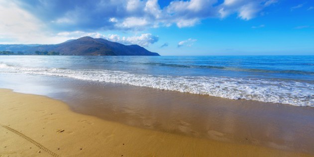 Hot Water beach in Neuseeland