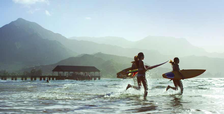 Surfer auf Hawaii in den USA