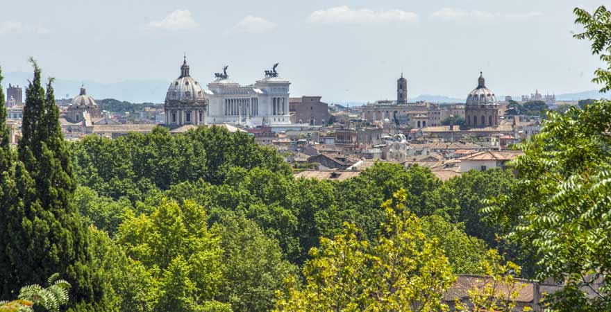 Ausblick vom Gianicolo in Rom in Italien