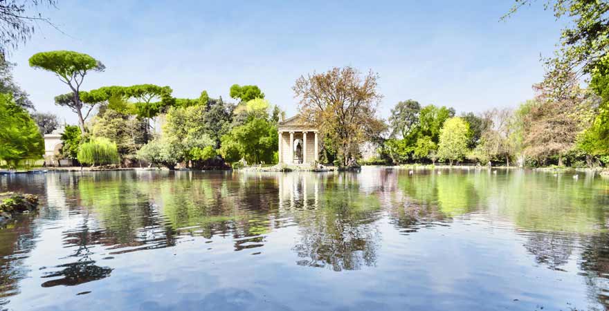 Park der Villa Borghese in Rom in Italien