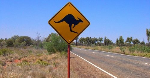 Warnschild in Australien