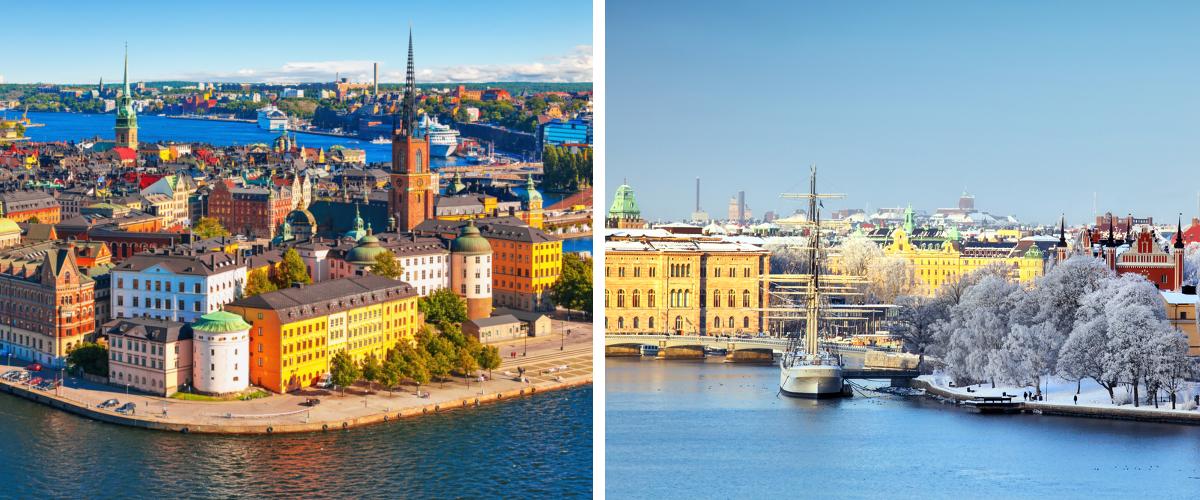 Stockholm im Sommer und im Winter