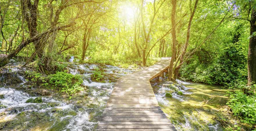 Steg im Nationalpark Krka in Kroatien