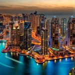 Skyline von Dubai in den VAE