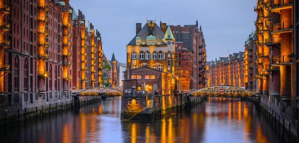 speicherstadt in hamburg in deutschland