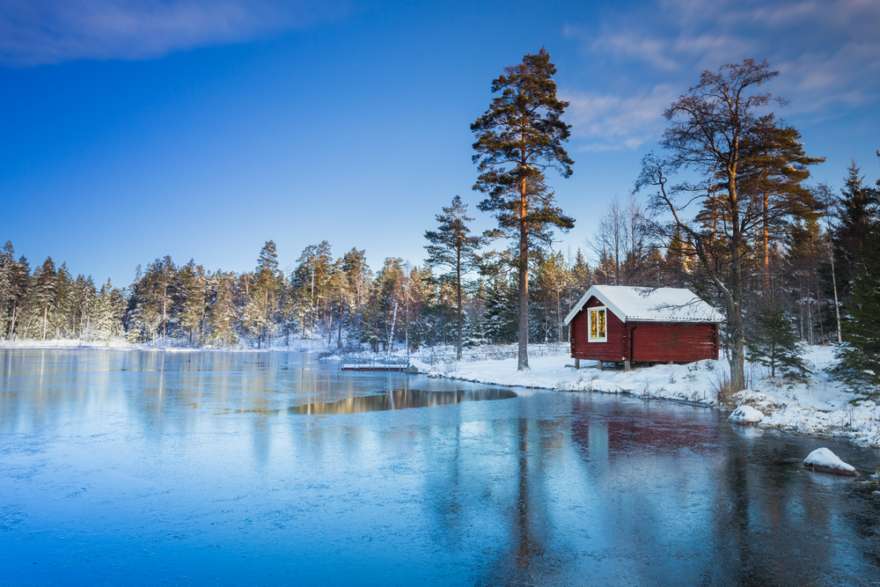 Schweden-Haus-Winter