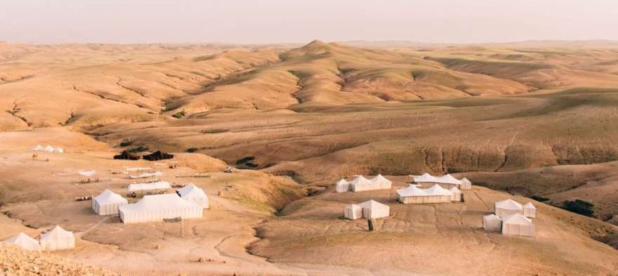 Glamping in der Agafay Wueste in Marokko