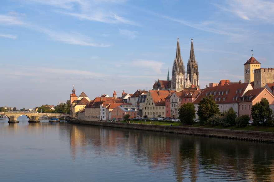 Regensburg in Deutschland mit Blick auf den Dom
