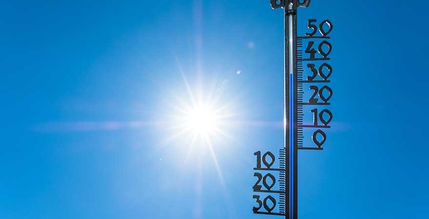 Thermometer im Sommer