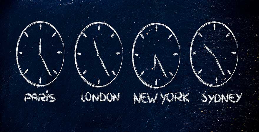 Jetlag durch verschiedene Zeitzonen