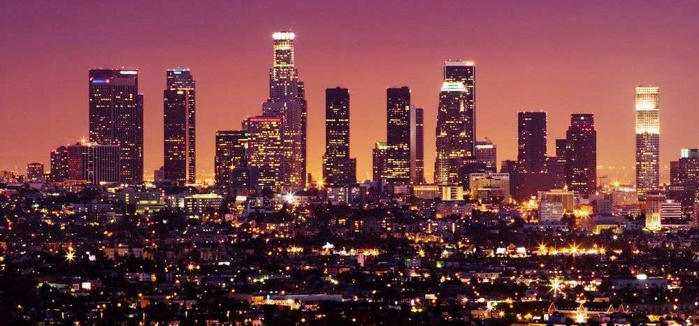 Los Angeles bei Sonnenuntergang in den USA