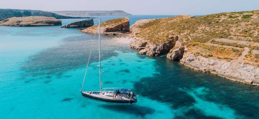boot in der blauen Lagune