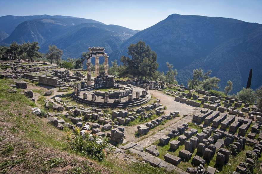 Tempel der Athene in Delphi in Griechenland