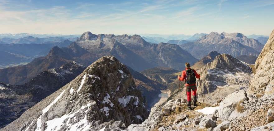 Kletterer im Winter im Nationalpark Berchtesgaden