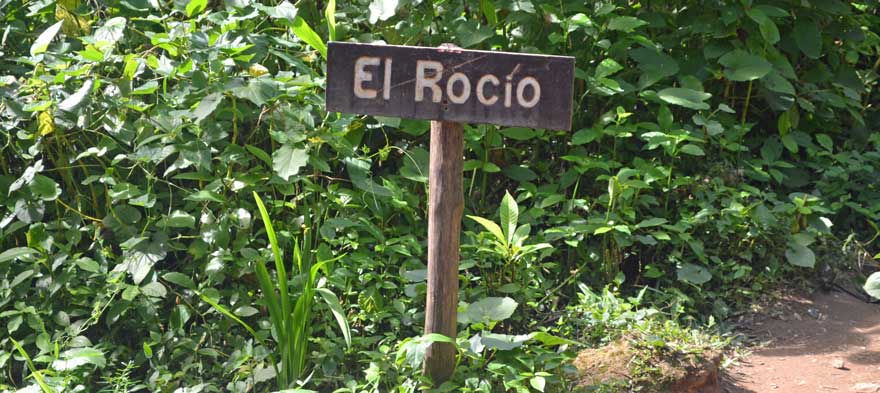 Schild El Rocio in Topes de Collantes