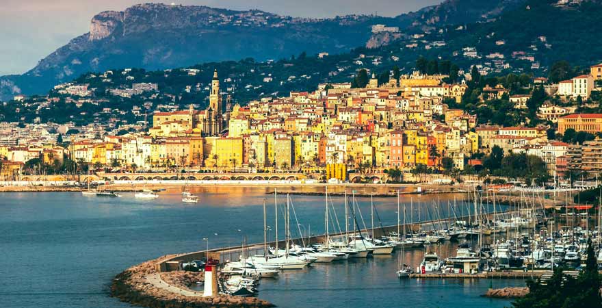 Menton an der Cote d'Azur in Frankreich