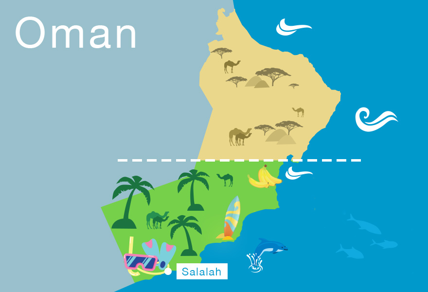 Karte vom Oman auf der Arabischen Halbinsel