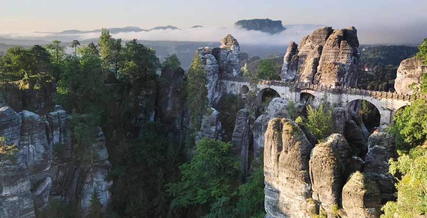 Bastei in der Saechsische Schweiz in Deutschland