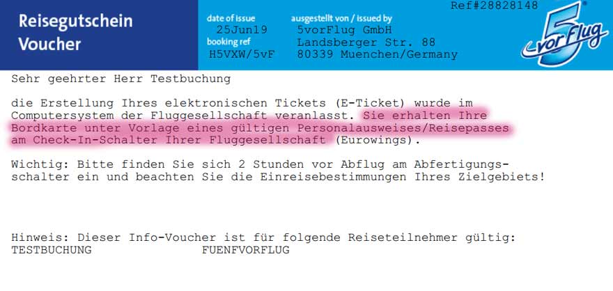 Reiseunterlagen von 5vorFlug