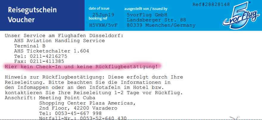 Reiseunterlagen von 5vorFlug
