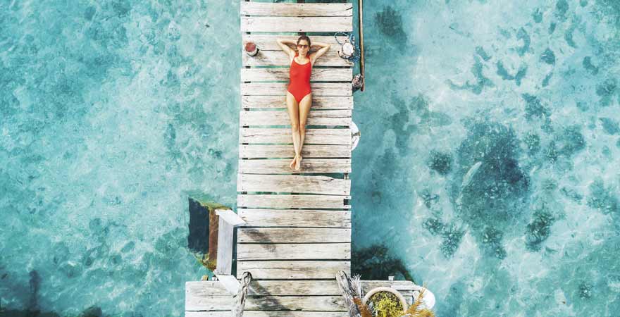 Laguna bacalar auf Yucatan in Mexiko