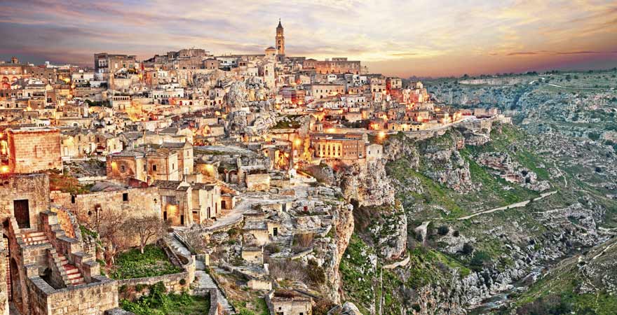 Matera in Apulien in Italien