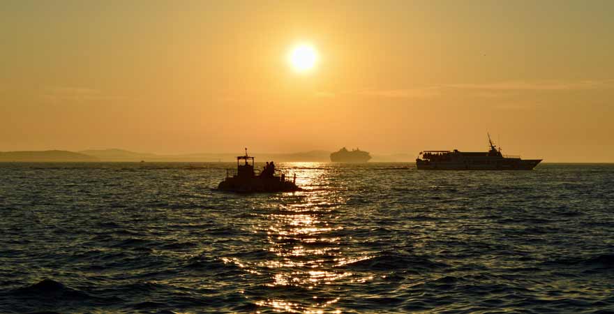 Sonnenuntergang auf dem Meer in Kroatien