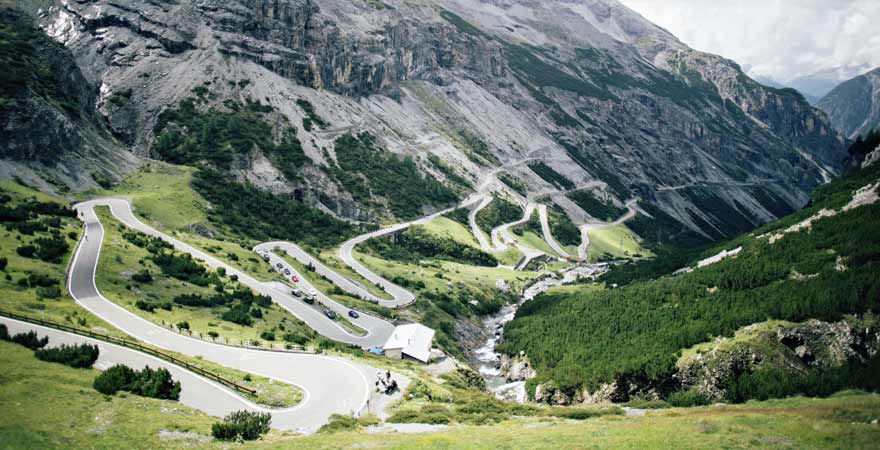 Stilfser Joch Pass in Südtirol in Italien