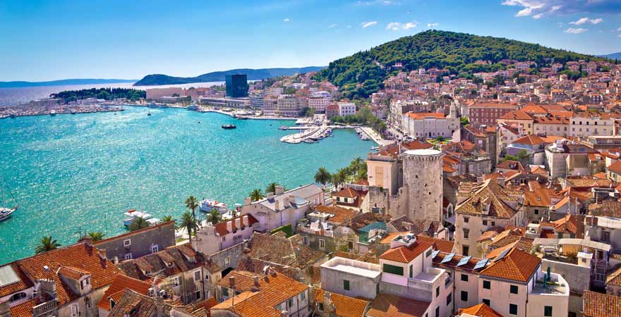 Ausblick vom Berg Marjan auf Split in Kroatien