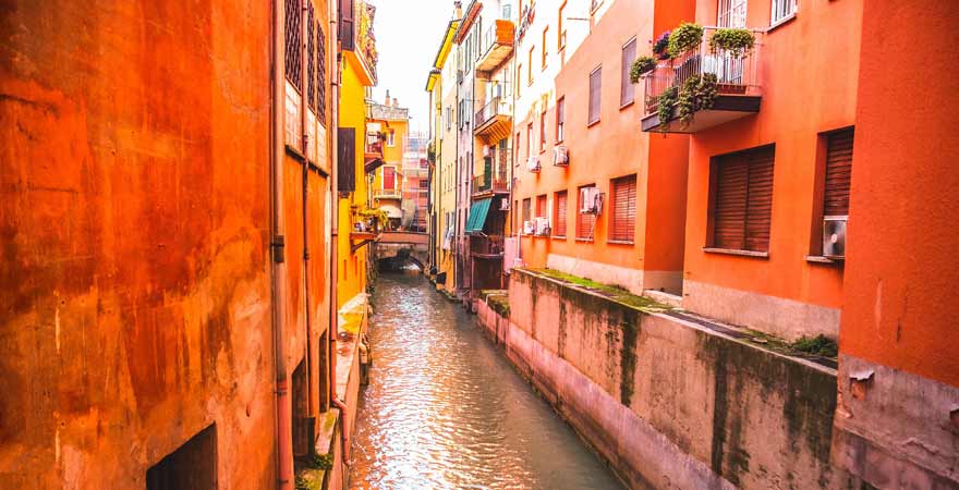 Kanal in Bologna in Italien