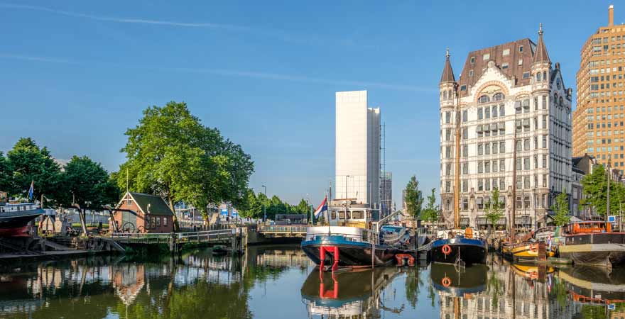 Alter Hafen und Witte Huis in Rotterdam in den Niederlanden