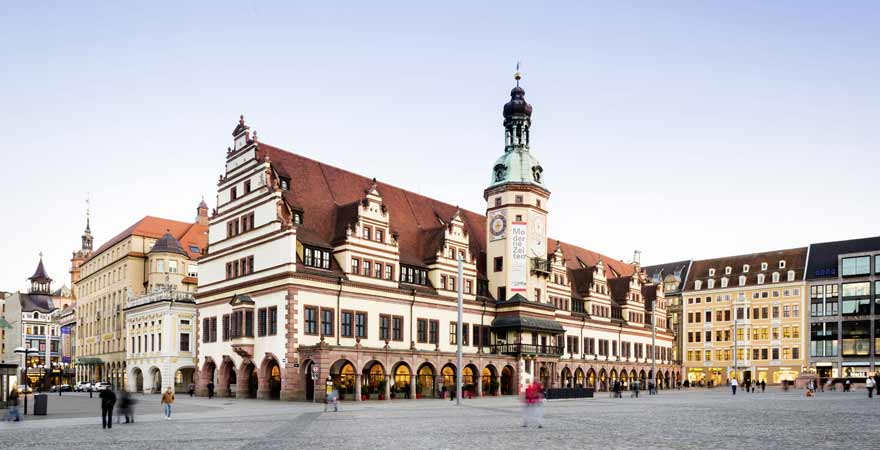 Marktplatz und Altes Rathaus in Leipzig