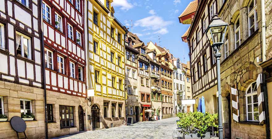 Weißgerbergasse in der Altstadt von Nürnberg