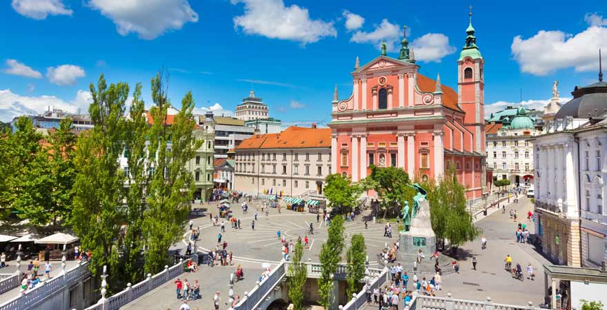 Perseren Platz in Ljubljana in slowenien