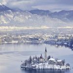 See Bled in Slowenien im Winter
