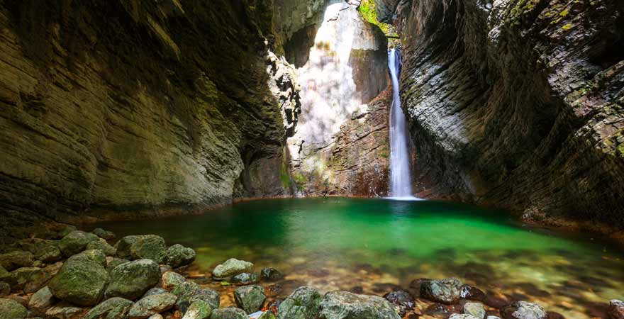 Wasserfall Veliki Kozjak in Slowenien