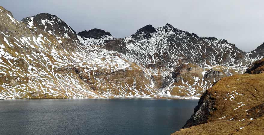 Wilder See mit Blick auf die Wilde Kreuzspitze in Südtirol
