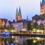 Lübeck in Deutschland am Abend