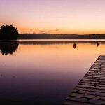 See bei Sonnenuntergang im Müritz Nationalpark
