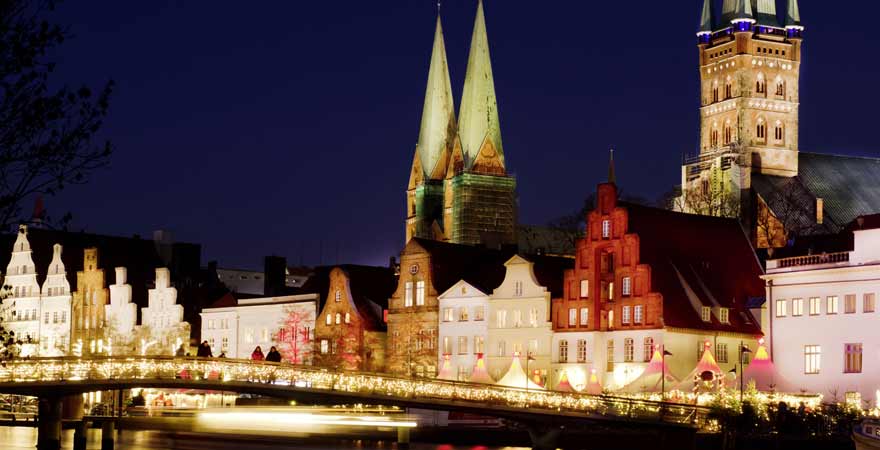 Weihnachtsmarkt in Lübeck in Deutschland
