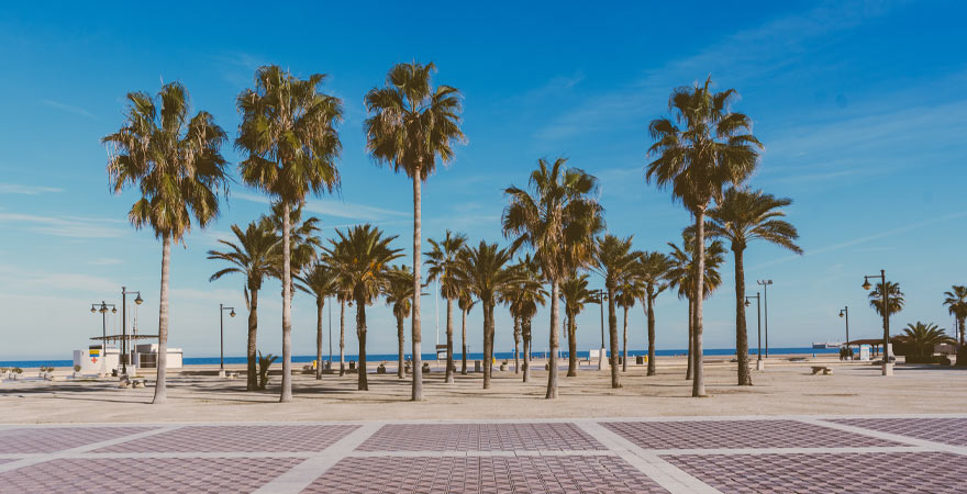 Strandpromenade in Valencia