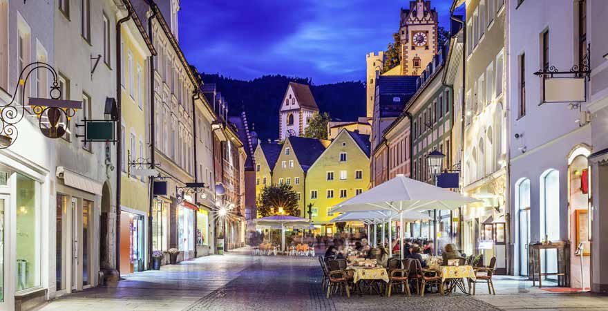 Altstadt von Füssen am Abend