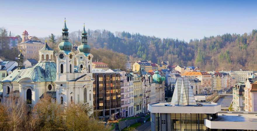 Die Altstadt von Karlsbad in Tschechien